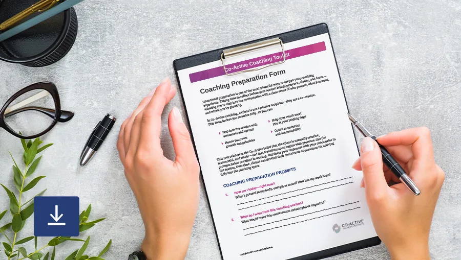 Coaching Prep Form coaching toolkit item coaching prep form