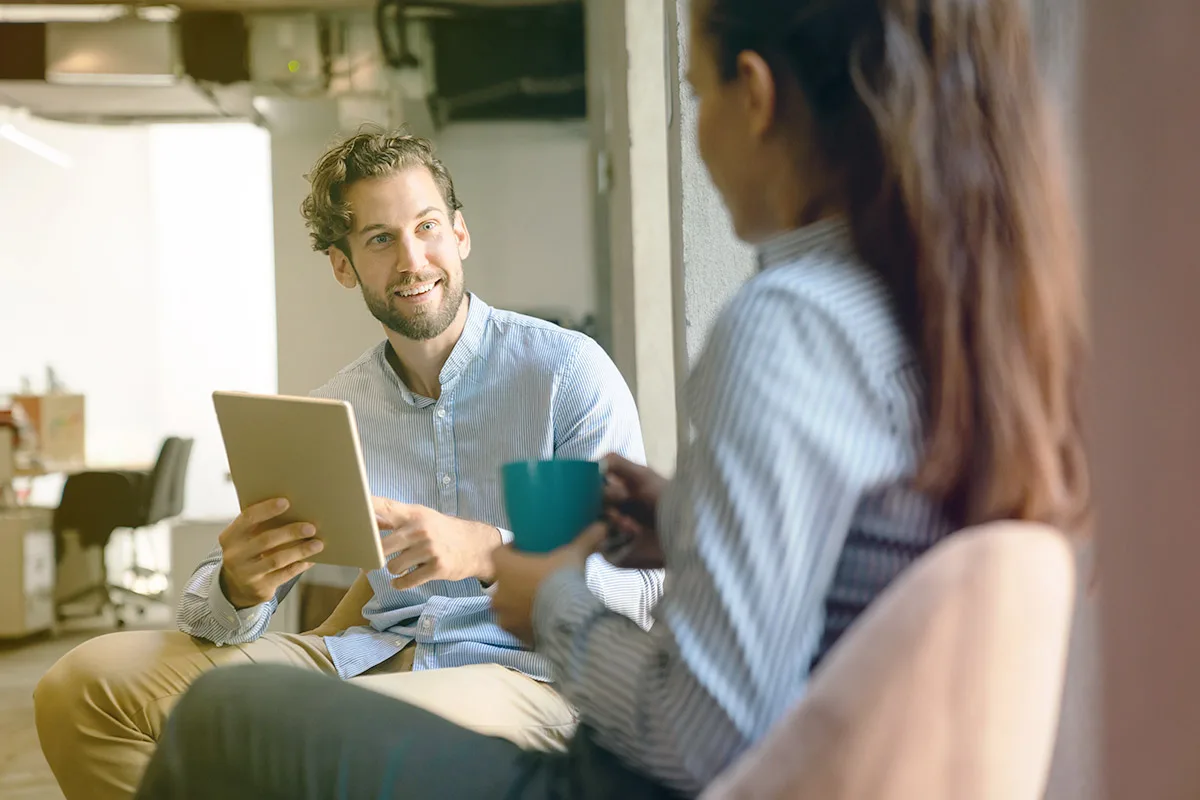 woman and man discussing
