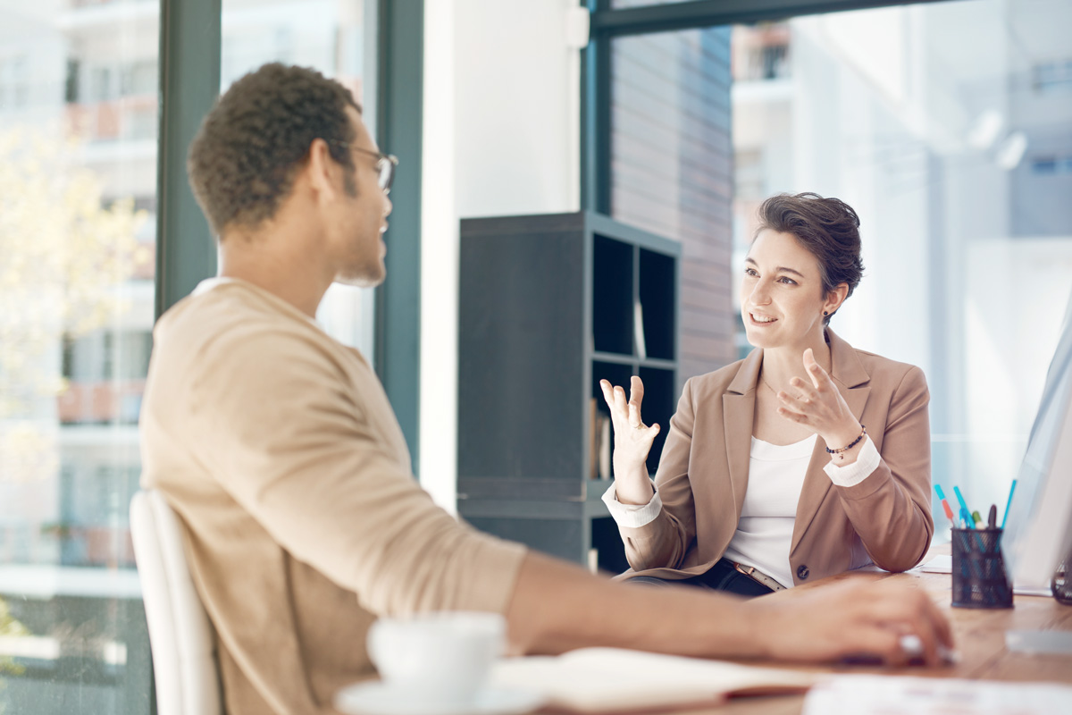 Coach explaining ideas during professional coaching session