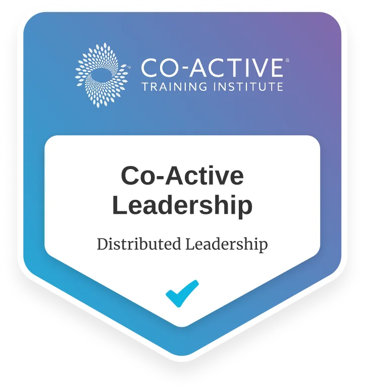 badge for co-active leadership: distributed leadership