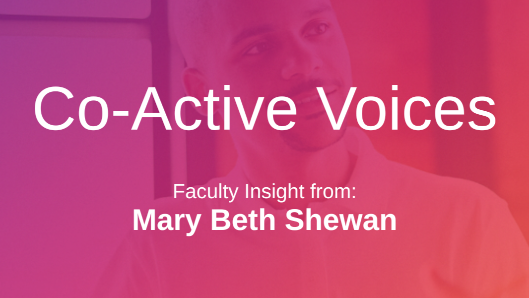 Title image with Mary's name who wrote the article about Co-Active Coaching
