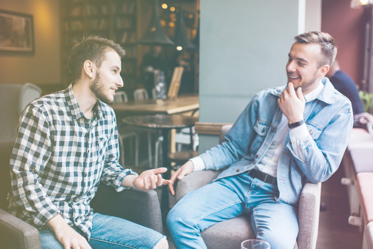 two gents in a casual conversation