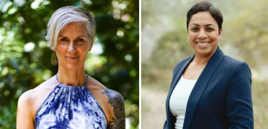 headshots of kristen and priya