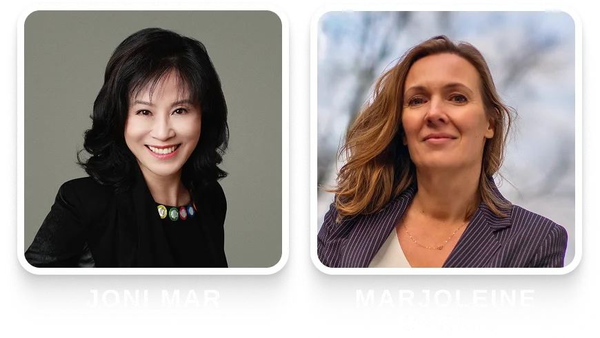 Headshots of Joni and Marjoleine.