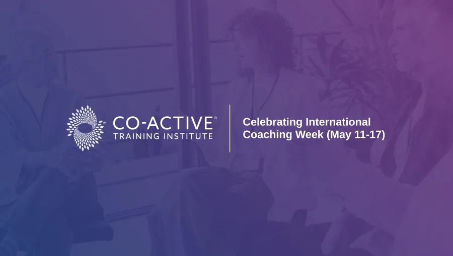 group coaching session with co-active + icw 2026 logo