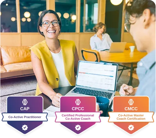 co-workers with course badges