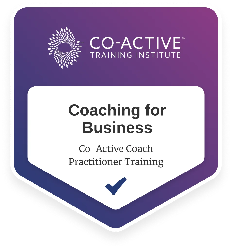 Co-active Coaching for Business badge.